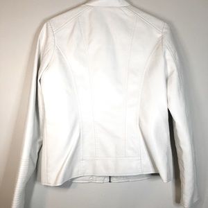 White leather jacket coat ANA stripes on inside size M